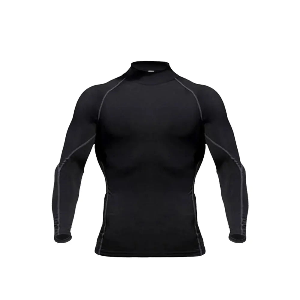 Men's Long Sleeve Compression Shirt - Breathable Gym Workout Top