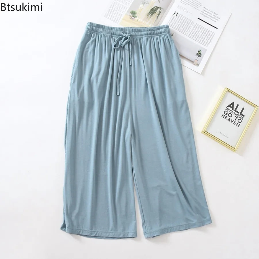 Btsukimi Women's Modal Blend Pajama Pants - Loose Cropped Sleepwear