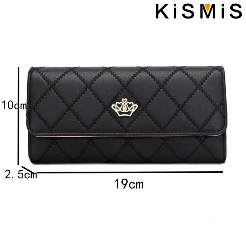Womens Plaid PU Leather Wallet Long Wallet with Phone Bag Coin Pocket Card Holder Slim Purse