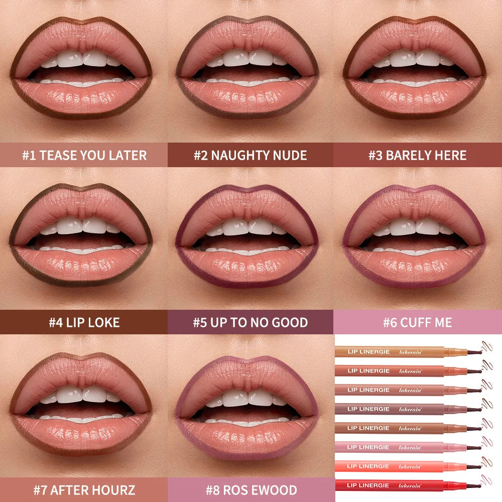 Waterproof Lip Liner Stain Lip Lingerie Long Lasting 8 Colors Transfer Proof Smudge Resistant Color No Bleed Formula  Cosmetics