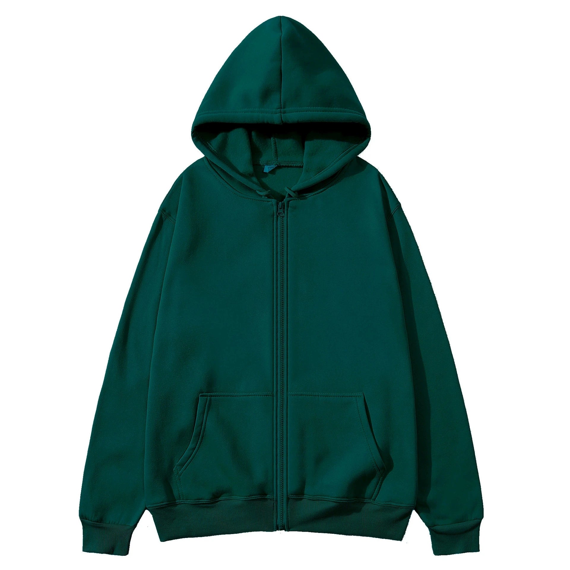 2026 Trendy Fashion Sportswear Coat Front Pocket Warm Zipper Jacket Men's and Women's Autumn/Winter Solid Color Open Hoodie