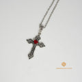 Punk Crystal Cross Pendant Necklace Women'S'S Gothic Clavicle Necklace Necklace Aesthetic Jewelry Bijoux Gifts