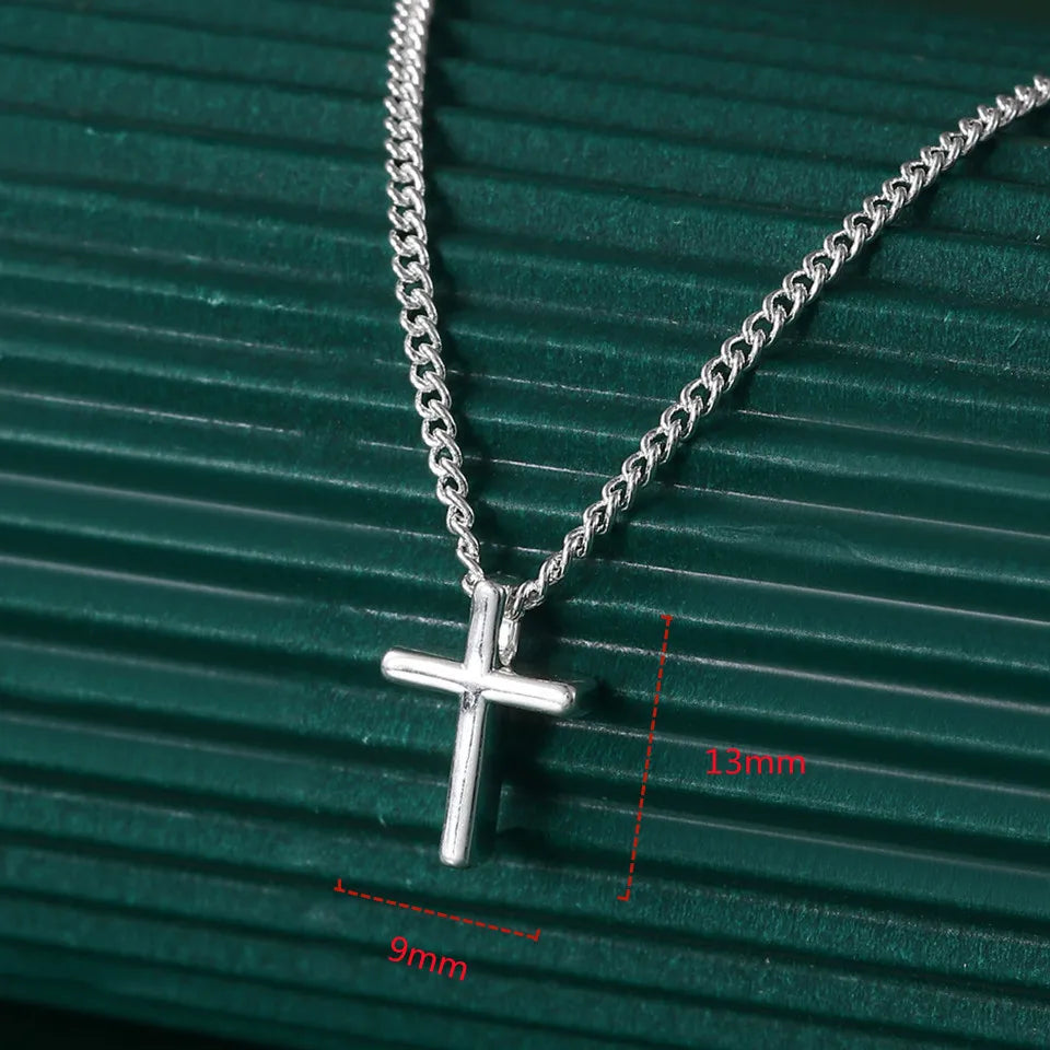 925 Sterling Silver Cross Pendant Necklace Dainty Minimalist Jewelry For Women'S Delicate Chain Fine Fashion Silver Jewelry