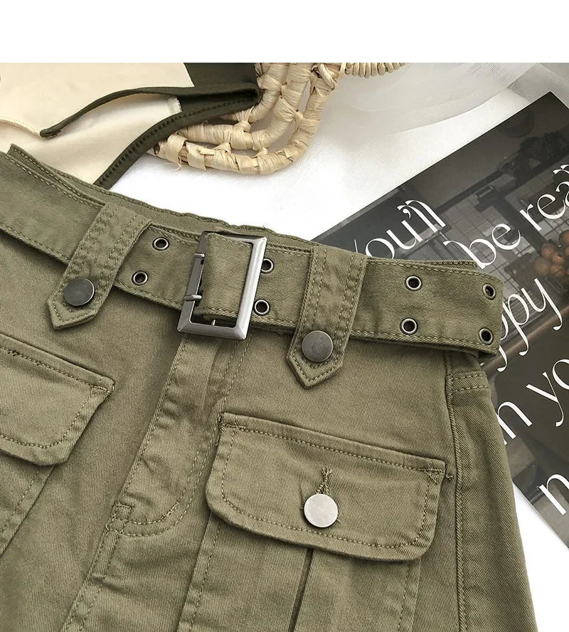 2026 Summer Safari Style Women Denim Pantskirt High-waist Short Slim A-line Jean Skirts Lady Anti-expose Lining Wide-leg Shorts