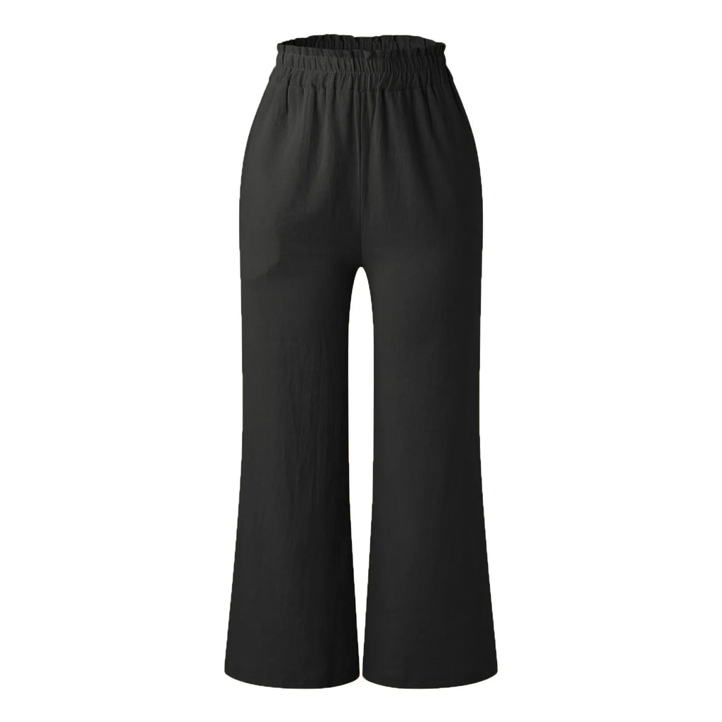 ZOMAXIUJEE Women's High Waisted Wide Leg Cotton Linen Palazzo Pants
