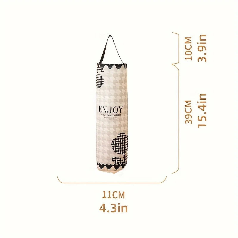 1 bolsa de almacenamiento de basura, artefacto de almacenamiento de cocina montado en la pared, bolsa colgante para almacenamiento de bolsas de plástico de basura, clasificación de artículos varios