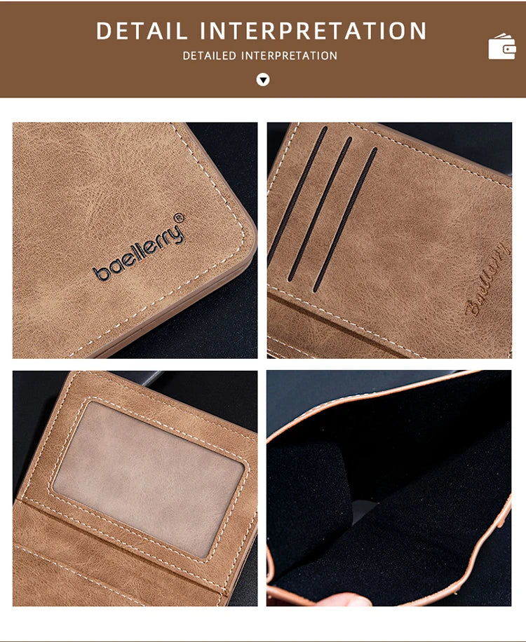 New Men's Short Wallet Simple Casual Card Clips Slim Male Wallet Driver's License Card Holder Thin Bifold Wallet For Man