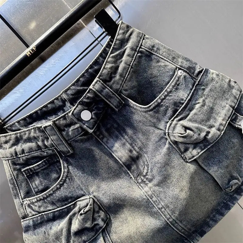 High Waisted Casual Washed Short Skirt for Women in the Spring and Summer of 2026 Stylish and Slimming Workwear Skirt