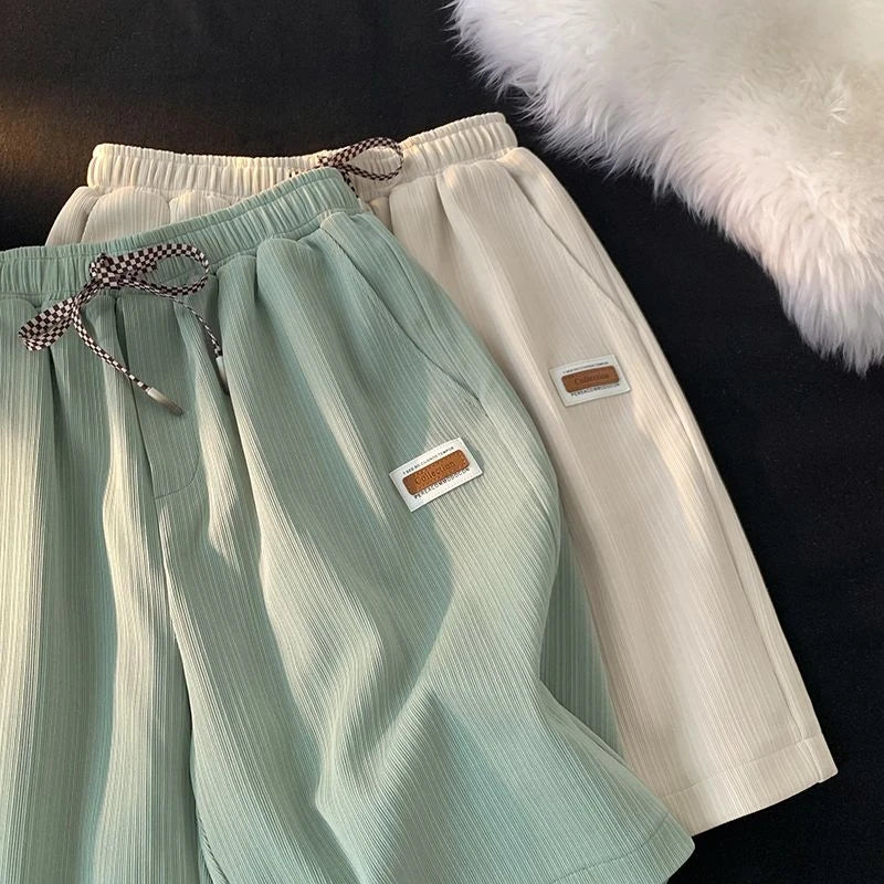Casual Loose Thin Women's Sport Pants High Waist Wide Leg Five-Quarter Shorts Fashionable Versatile Summer Leisure Trousers