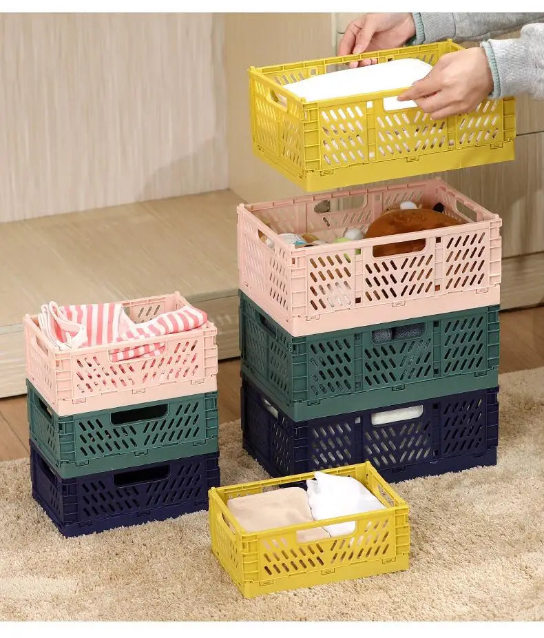 Foldable Storage Basket Wardrobe Organizer Box Kitchen Bathroom Accessories Gadgets For Clothes Toy Spices Condiments Vegetables