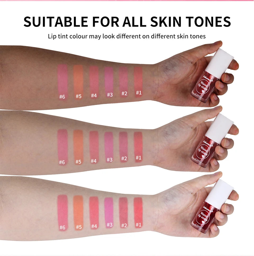 6Colors Water Lip Stain Moisturizing Lip Glaze Long Lasting Lip Ink Face Lip Dual Purpose Waterproof Liquid Cosmetic Makeup