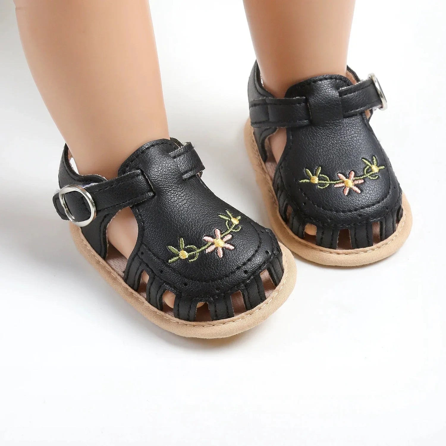 Infant Baby Girls Beach Sandals Flats and Soft Sole Non-slip Flower Princess Wedding Dress Walking Shoes for Newborn Baby