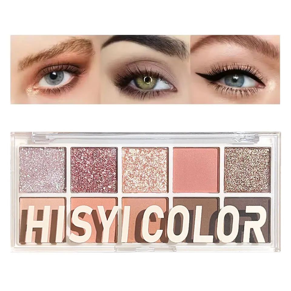 10-color eyeshadow palette matte, soft milk tea tone, soft, low saturation natural makeup, daily contouring makeup