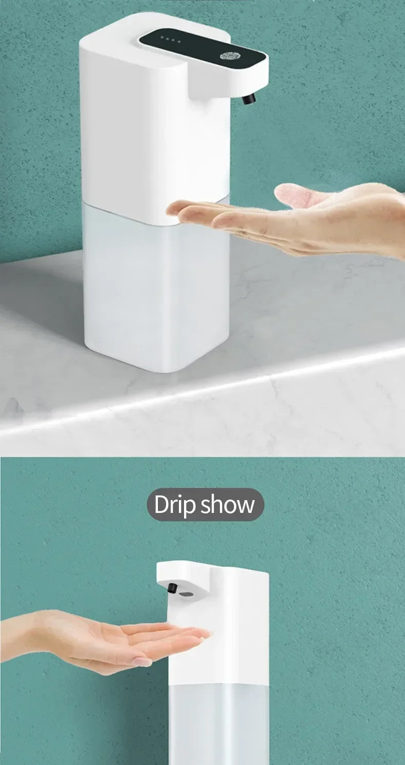 Dispensador de jabón automático de 400 ml, recargable por USB, dispensador de jabón de espuma portátil sin contacto y manos libres para el hogar