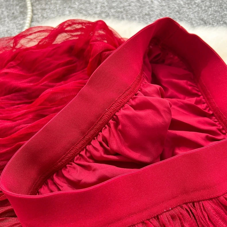 Elegant Pleated Midi Skirt, High Waist A-Line Flowy Maxi Skirts for Women, Soft Draping Skirt, Fairy Skirt for Spring Summer