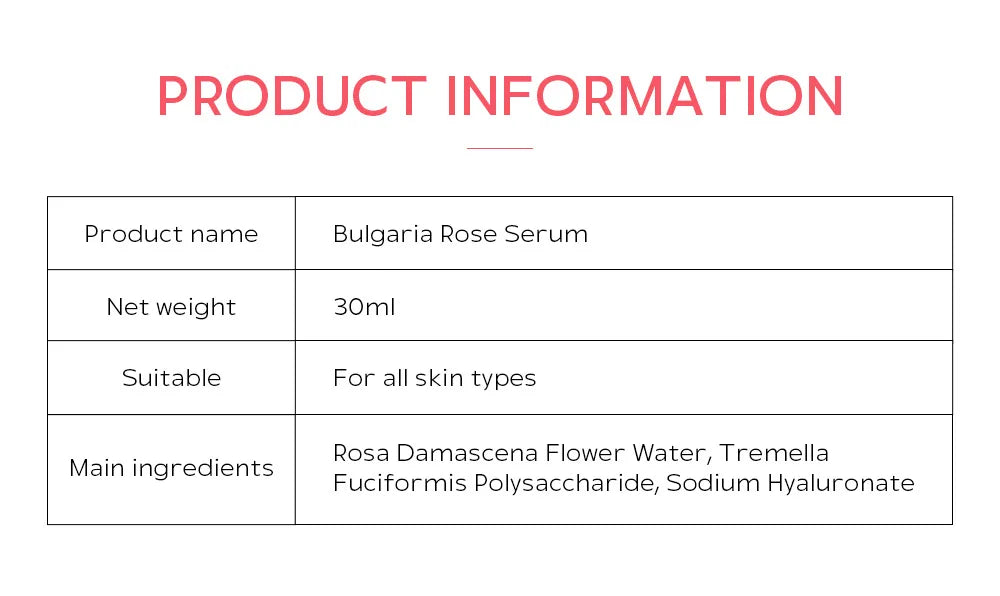 LAIKOU Bulgaria Rose Face Serum Facial Original Nourish Essense Brightening Rejuvenation Deep Moisturizing Serum Skin Care 30ml