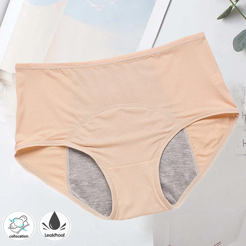 Leak Proof Menstrual Panties Plus Size L-8Xl Underwear Period Physiological Pants Women'S Waterproof Briefs Female Lingerie