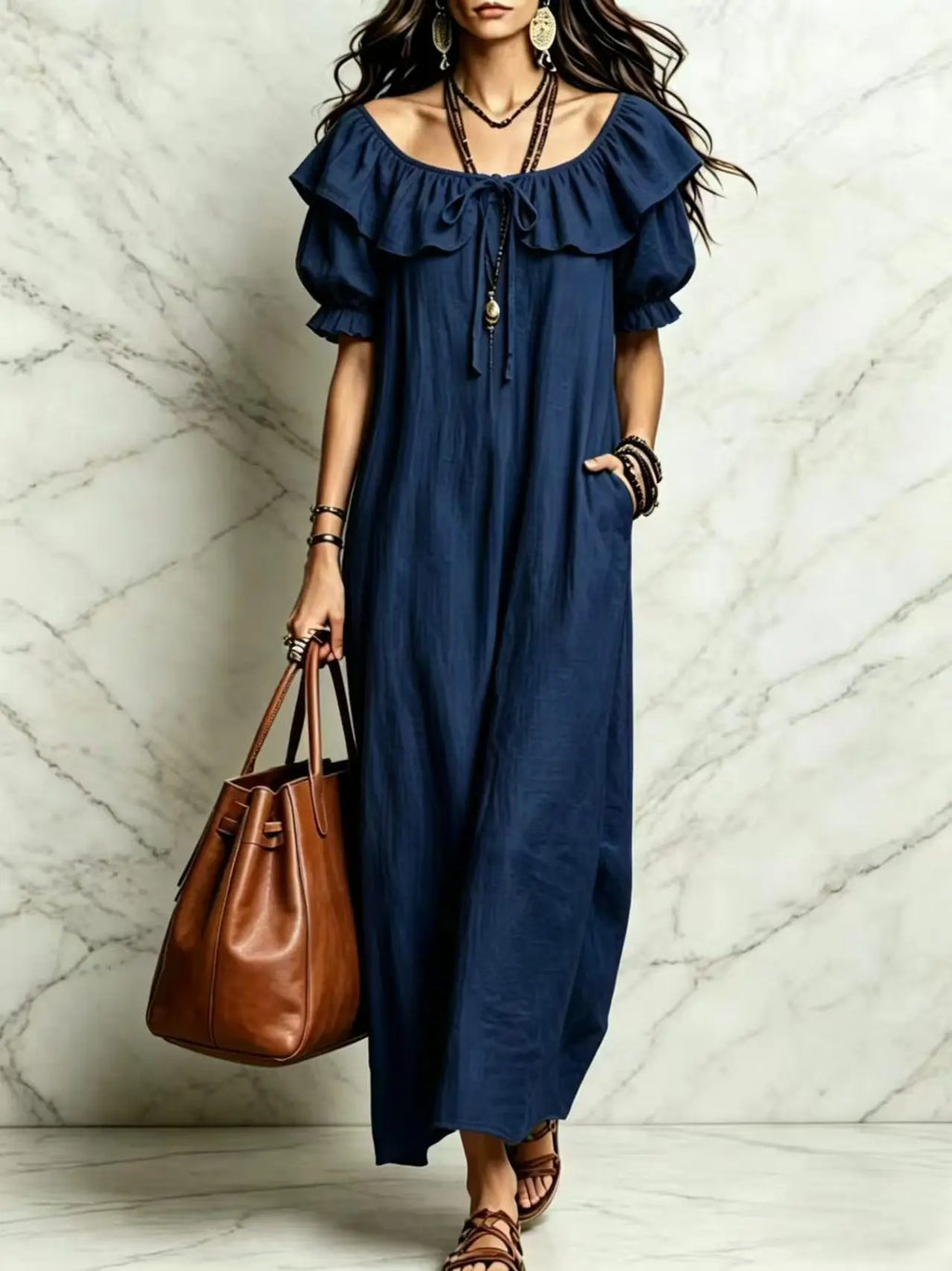 Long Dress Women Dresses Vestidos Y2k Streetwear Round Neck Sleeveless Ruffles Casual Elegant Splice Party Beach Work 2026