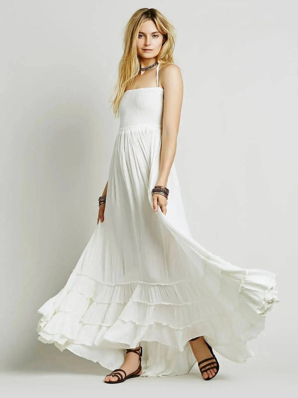 Beach Dress Sexy Dresses Boho Bohemian People Holiday Summer Long Backless Cotton Women Party Hippie Vestidos Mujer Ethnic