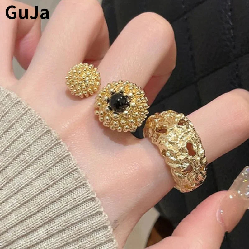 Fashion Jewelry Luxury Temperament Metal Open Rings For Women'S Girl Wedding Gifts Popular Design Accessories Dropshipping
