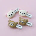 Cute Bear Hair Clips 4pcs Set - Korean Style Kawaii Bear Hairpins for Girls Women - Pink Brown Bear Hair Accessories Gift