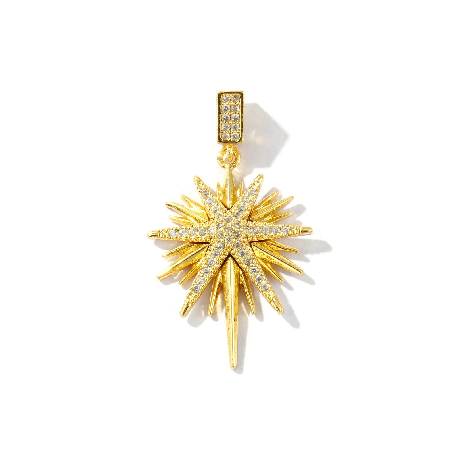 Brass Galaxy Star Charm Pendant Multicolor CZ Pave Sparkling For Women Jewelry DIY Kit Gift