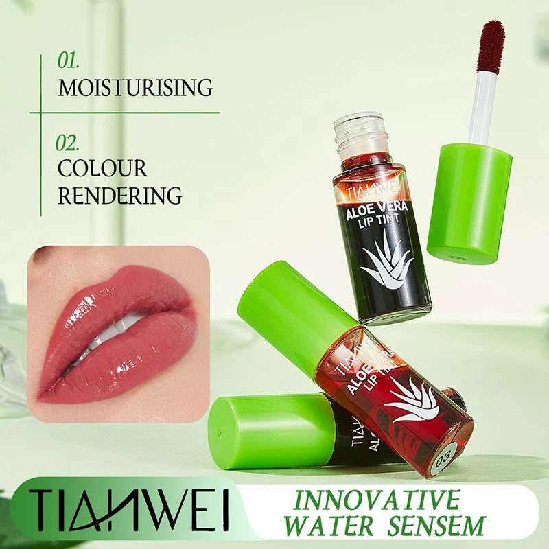 6-Piece Lip Gloss Oil Set,Aloe Vera Liquid Lipstick, Long-Lasting Moisturizing Smudge-Proof Lips Tint ,Non-Sticky Cosmetics