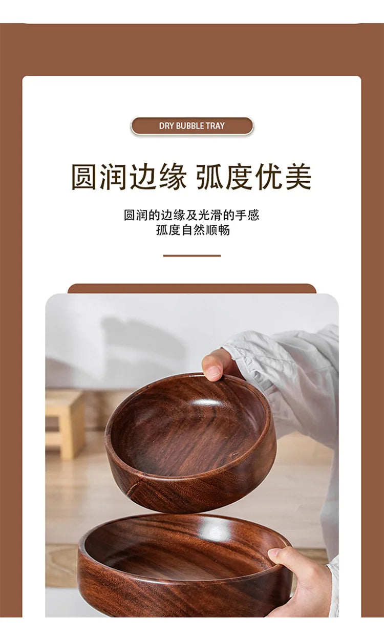 Walnut Wood Boat Bowl - Vintage Decorative Salad and Fruit Bowl