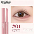 Korean 2 in 1 Ended Lying Silkworm Pen,Bionic Shading Highlighting,Instant Big Eye Effect,Smooth&Smudgeproof&Waterproof,Flat Tip