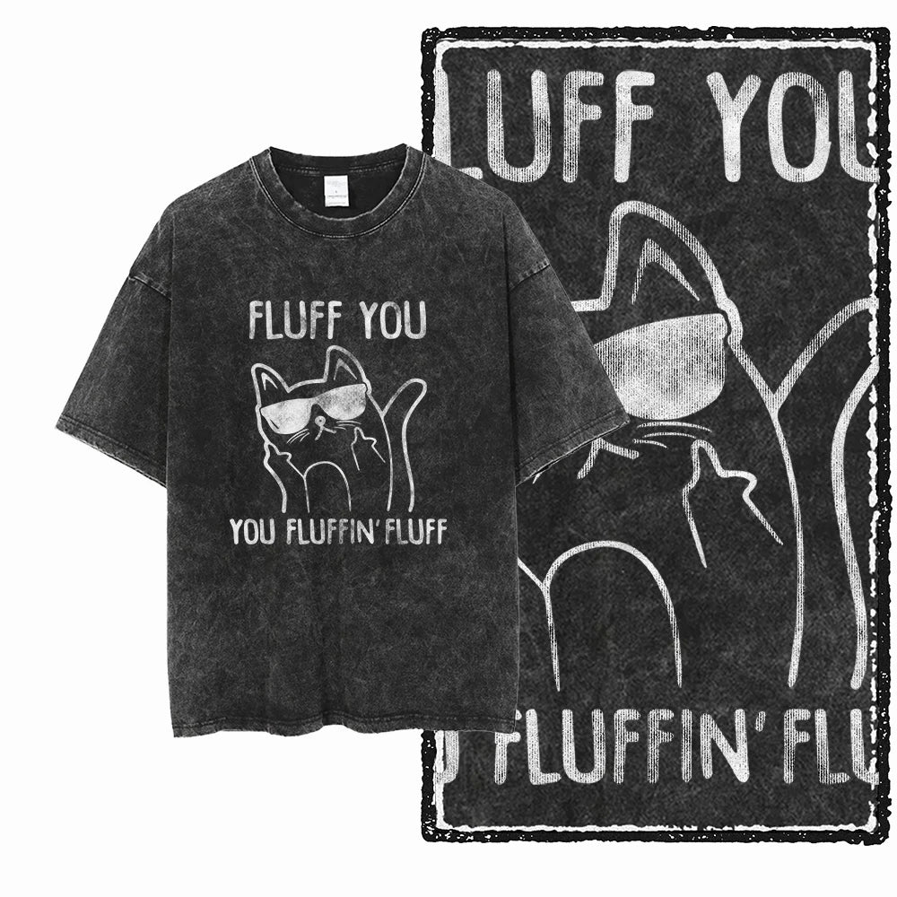 Coolmind Db Cat Printed Acid Washed Cotton T Shirt Unisex Exclusive Graphic Streetwear Tee For Men Big Size