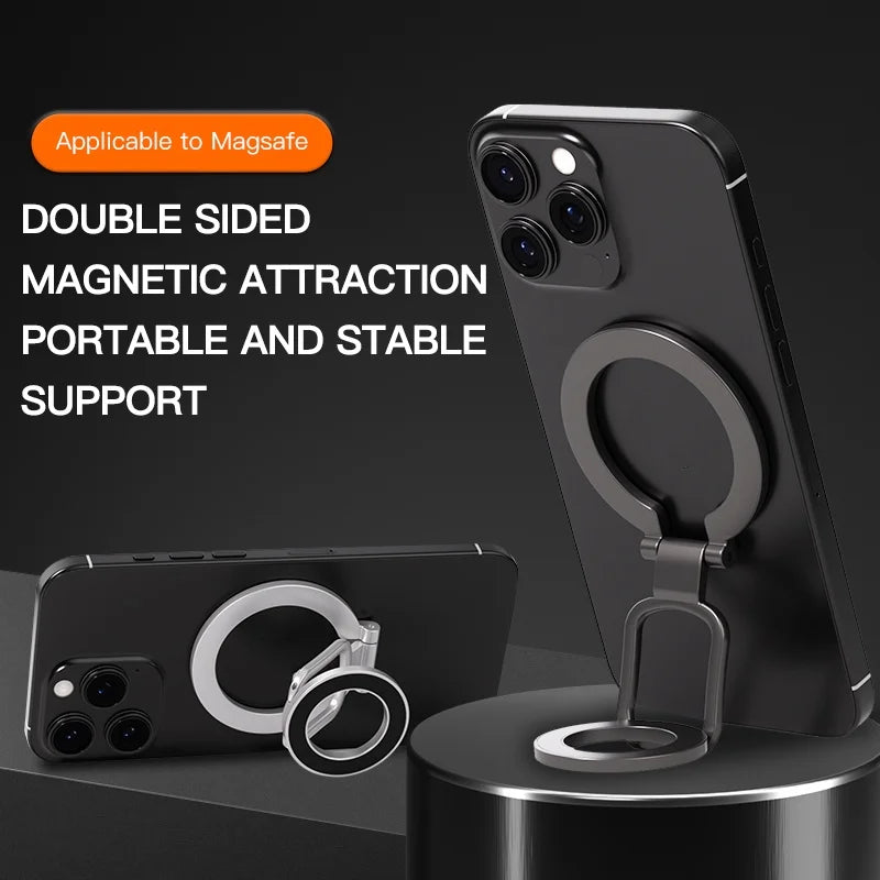 Double-Sided MagSafe Magnetic Phone Ring Stand – Kickstand Grip for iPhone & Android