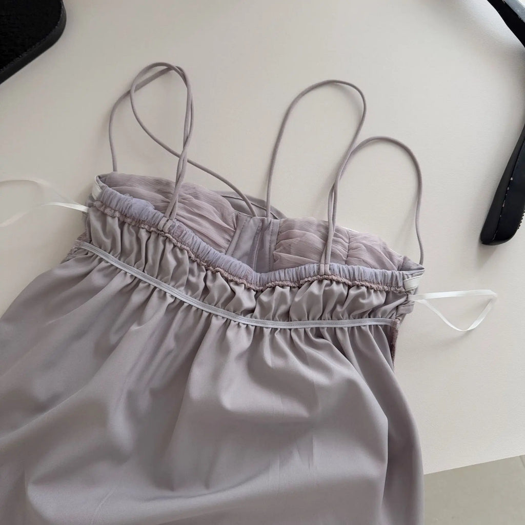 2026 Summer Women Beach Style Midi Dress Spaghetti Strap Backless Layered Ruffles Dress Travel Holiday Feminine Romantic Dresses