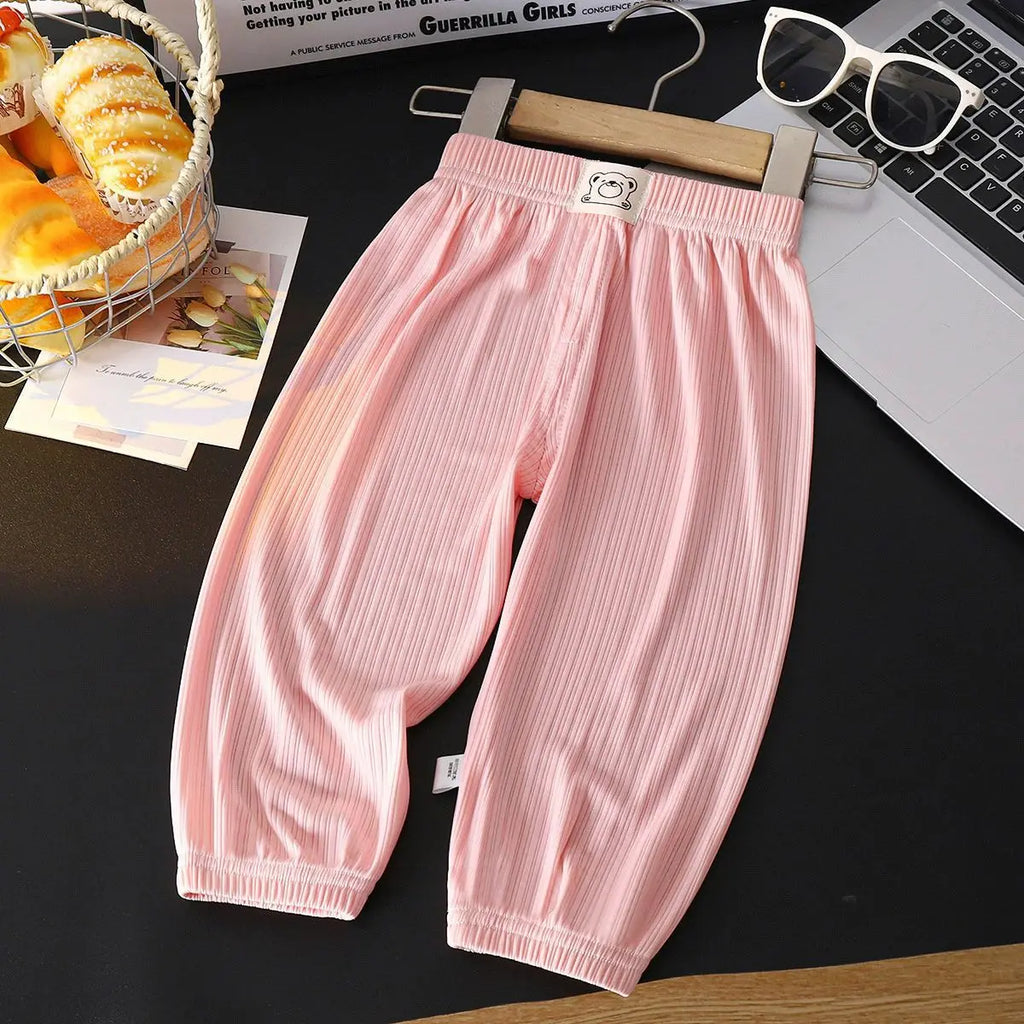 Summer New Kids Pants Anti-Mosquito Thin Breathable Trousers for Boys & Girls Korean Style Casual Beam Foot Child Pants