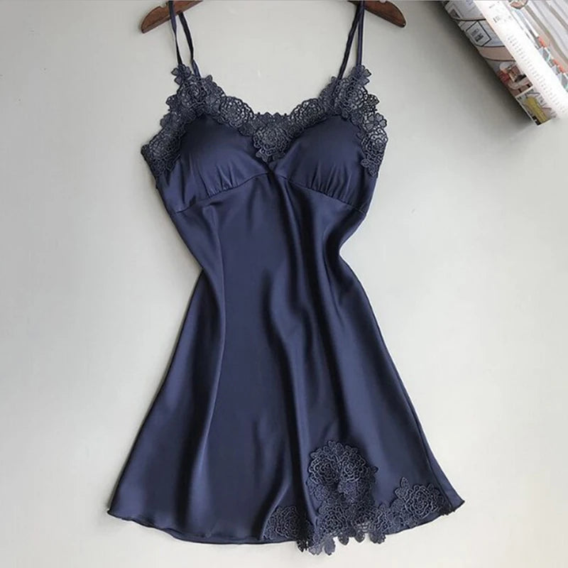 Sexy Pajamas Women'S'S Silk Suspender Nightdress Ladies Spring And Summer Ice Silk Thin Halter Home Service Satin Night Dresses