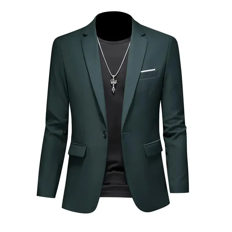Boutique Fashion Mens Blazer Solid Color Premium High End Suit Jacket For Men Groom Wedding