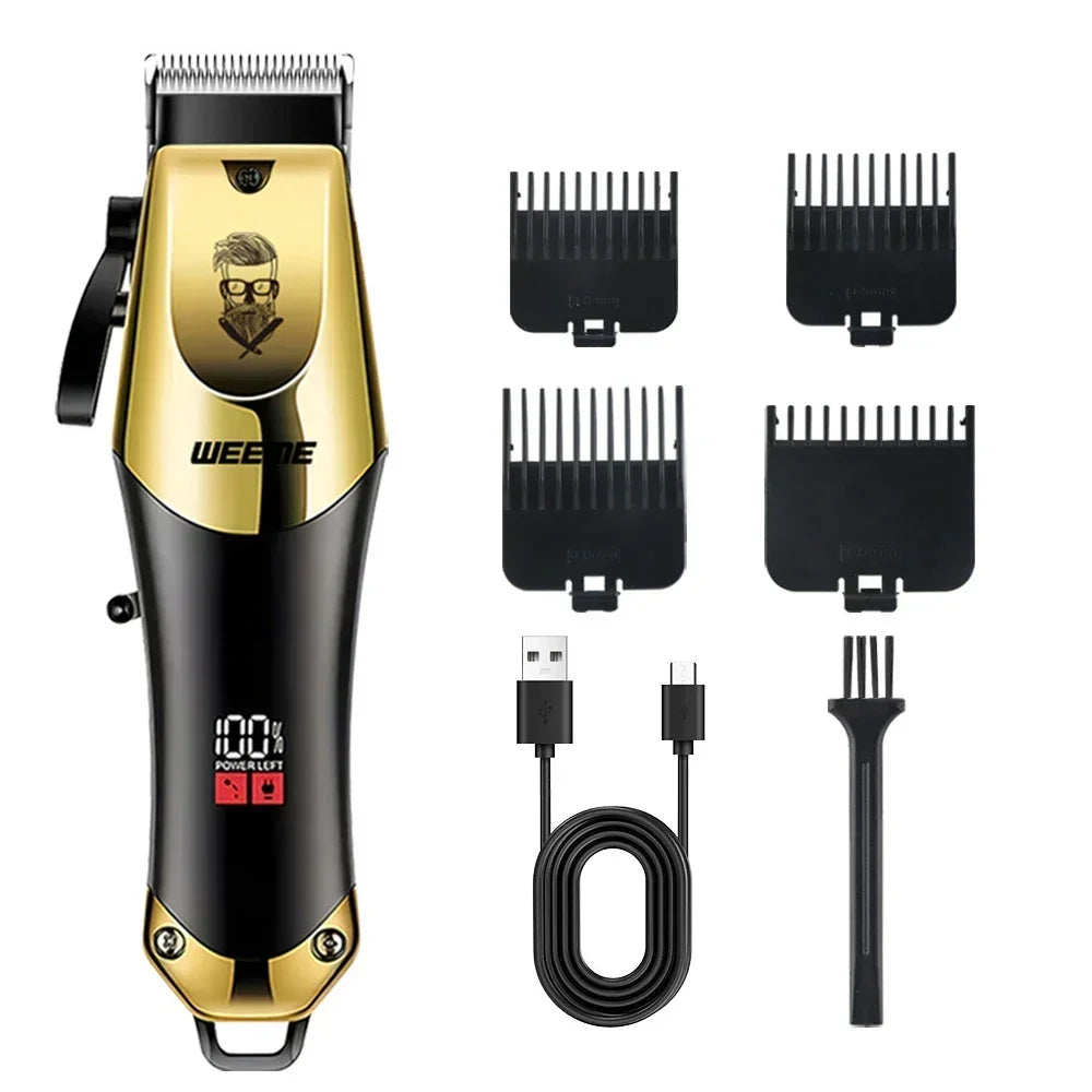 Vintage Men's Electric Hair Clipper Rechargeable Beard Trimmer with Foot Hair Trimmer Kit USB Fast Charging Hair Clipper
