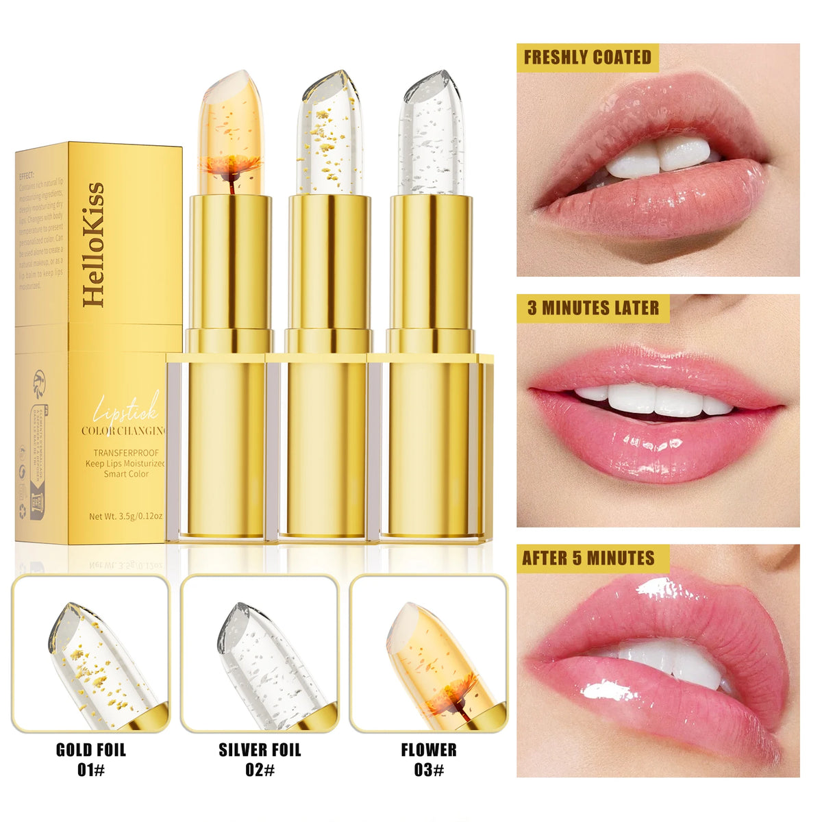 Hello Kiss Temperature Color Changing Flower Jelly Lipstick