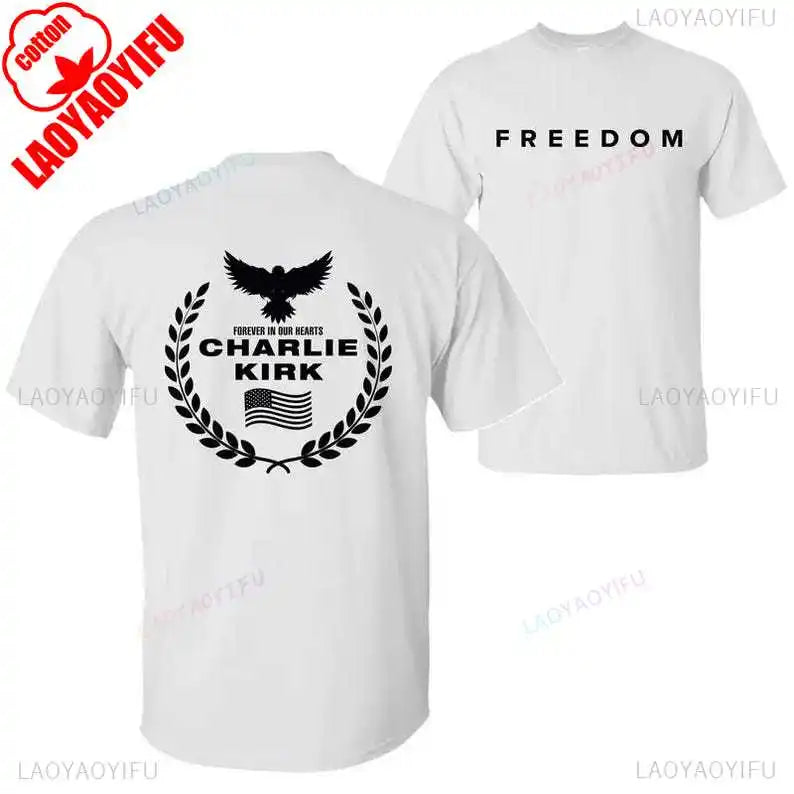 Charlie Kirk Freedom Shirt Patriotic Graphic Tee Tribute For Patriotic Activists Streetwear