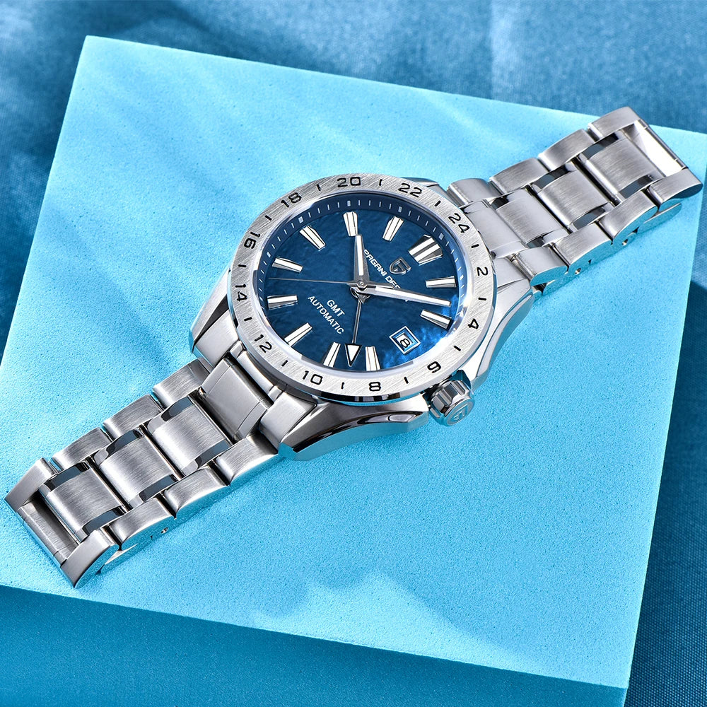 Pagani Design GMT Men's Mechanical Watch Luxury Sapphire Glass Stainless Steel Automatic Mechanical Men's Watch 100 Waterproof