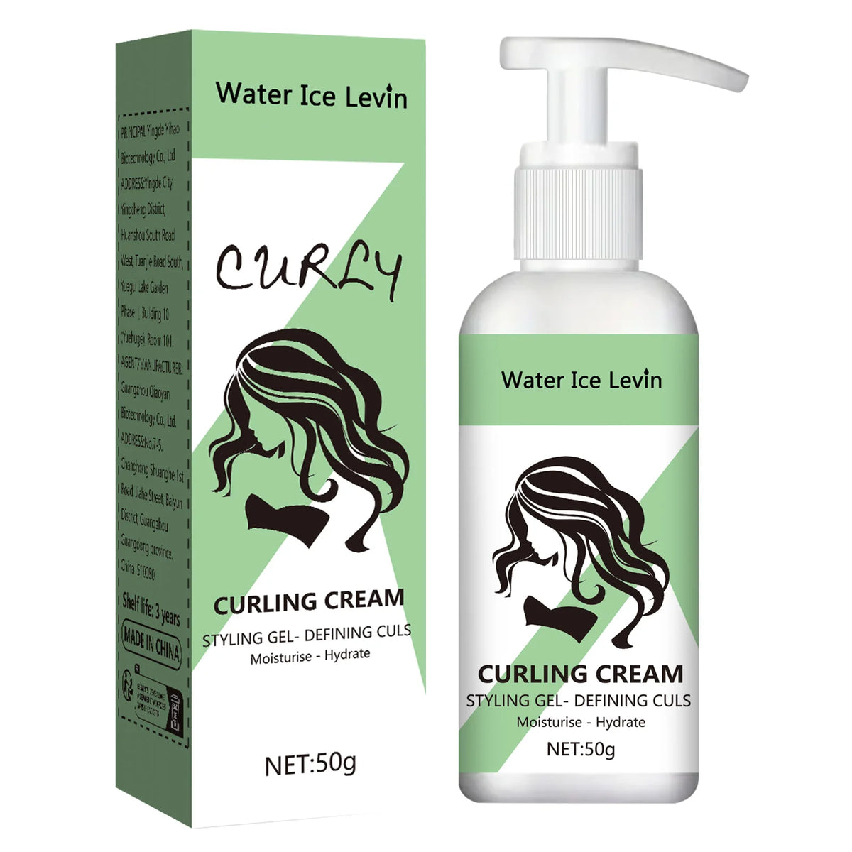 Water Ice Levin Curl Enhancer Cream - 50g with Keratin & Biotin