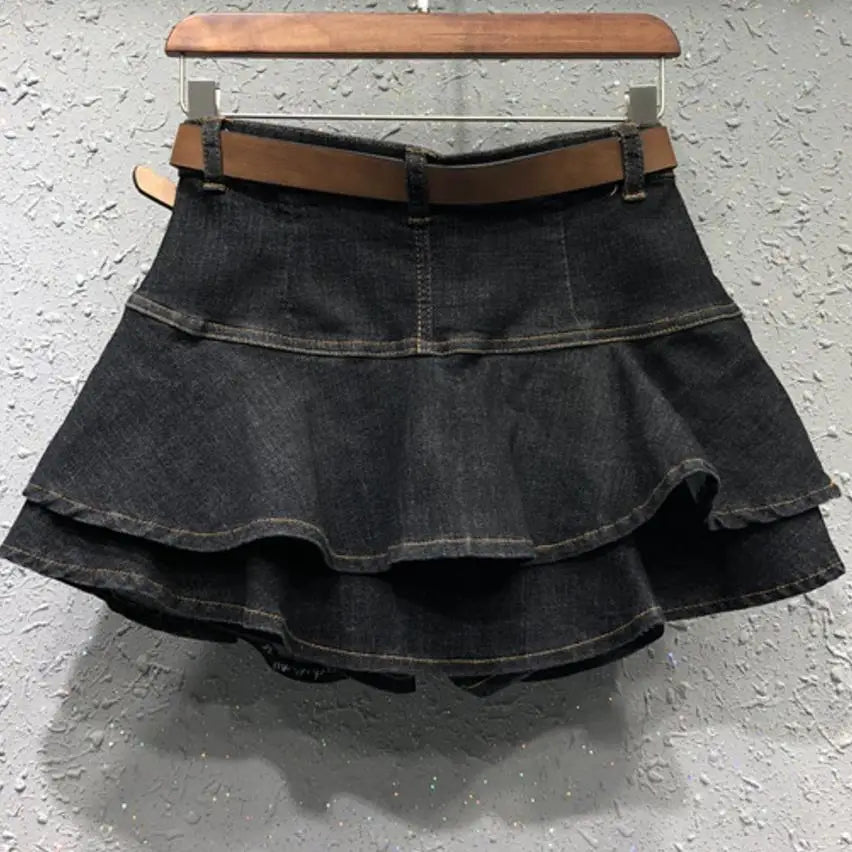 summer Cake Denim Skirt Women Skirts Fashion Elastic Women Denim Mini Skirts
