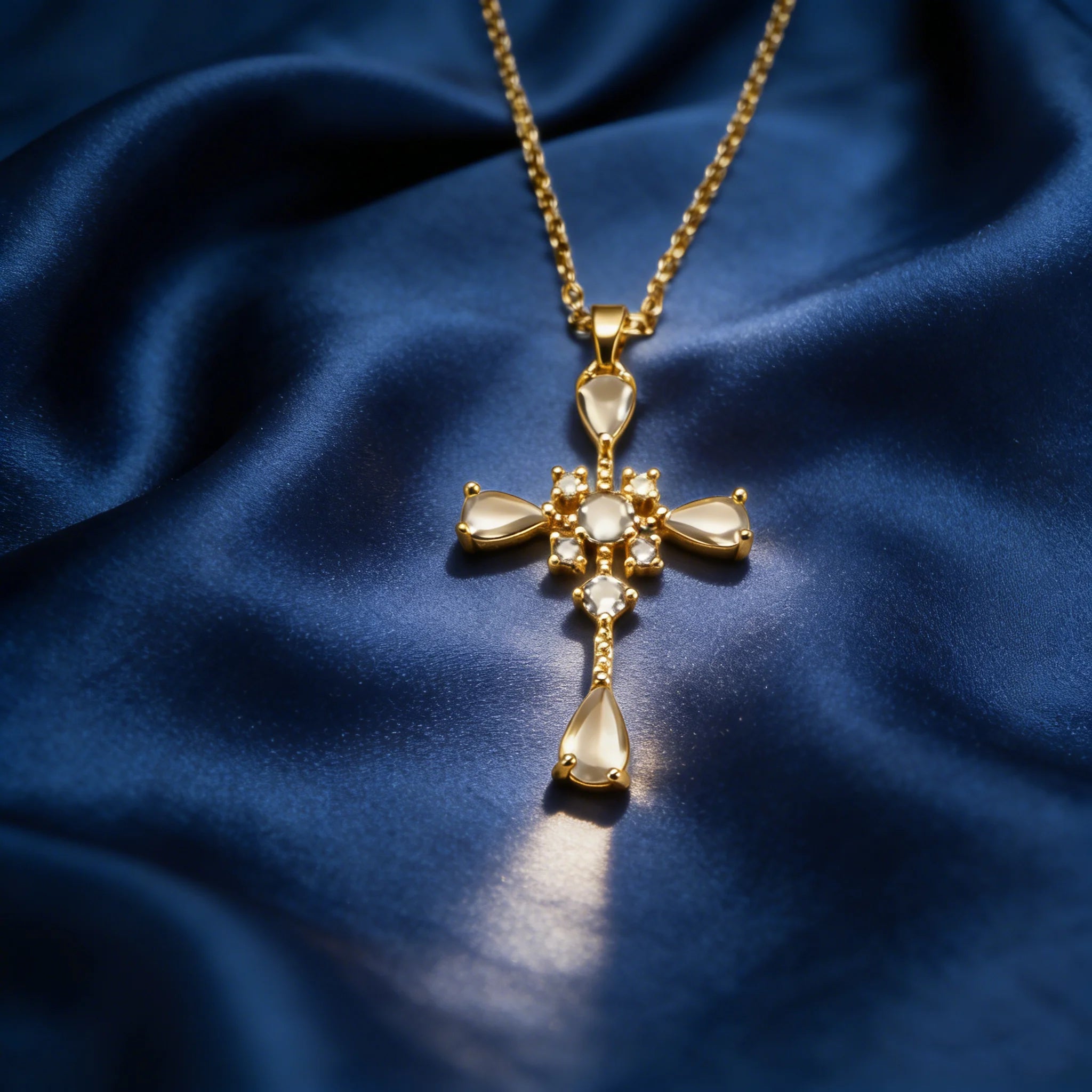 Classic Cross Cz Pendant Necklace Silver-Plated Clavicle Chain Elegant Jewelry For Women'S Birthday Anniversary