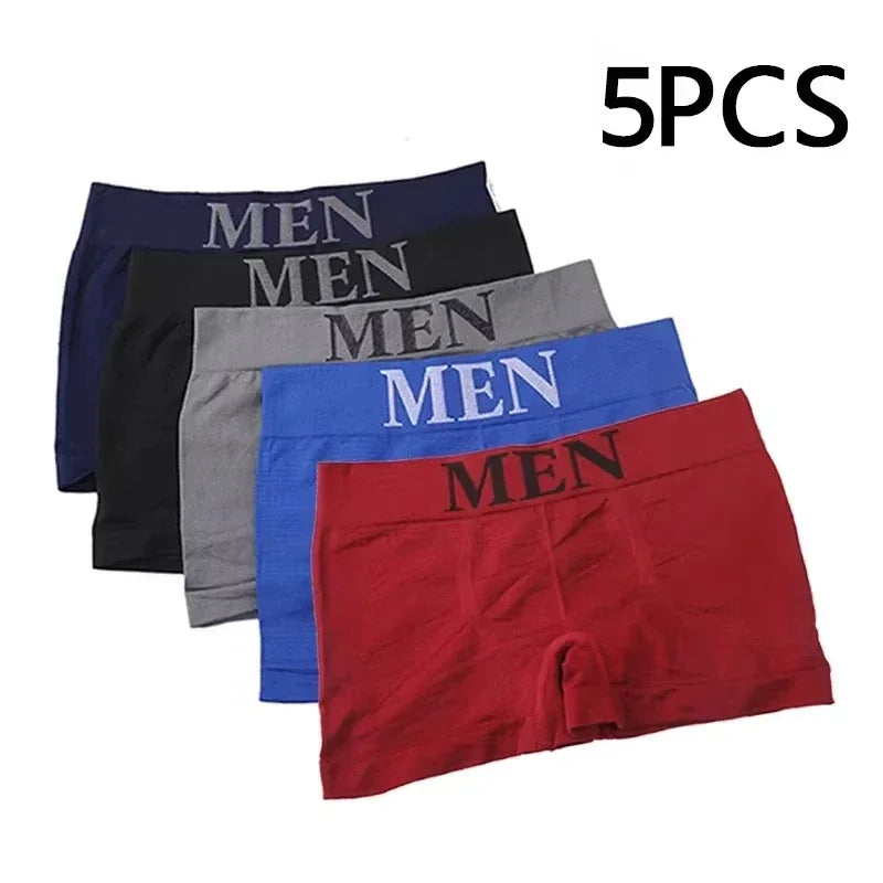 Mens Boxer Briefs Pack Of 5 High Elastic Breathable Cotton Underwear For Men Comfortable Stretch Fit