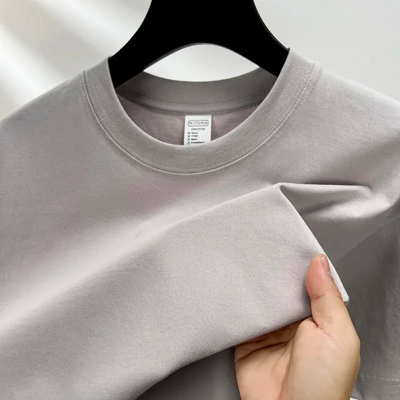 Men's 100% Cotton Short Sleeve T-Shirt - Casual Breathable O-Neck