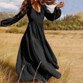 Boho Fashion Women's Dress 2024 Summer Casual Fashion Long Light Dress Crew Neck Loose Sleeves Art Long Vintage Dress