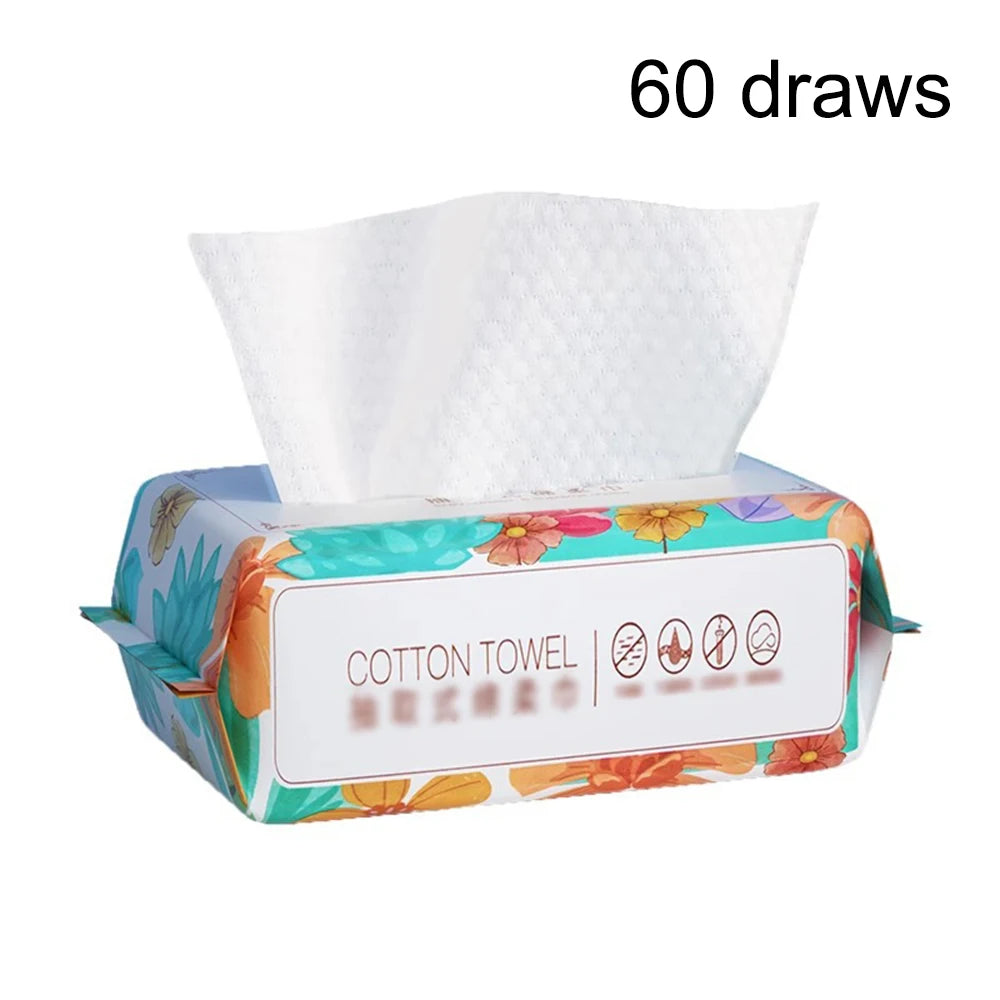 Natural Disposable Face Towels For Travel Wet And Dry Makeup Remover Pearl Cotton Soft Nonwoven Towels