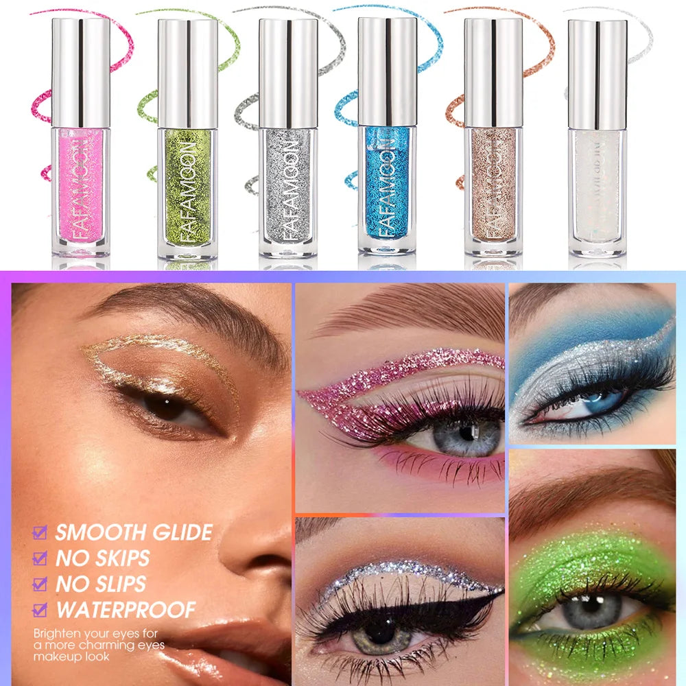 Slim Shiny Eye Liners Eyeshadow Liquid Pencil Pearlescent Silkworm Stick Waterproof Diamond Glitter Sequins Eyeliner Makeup