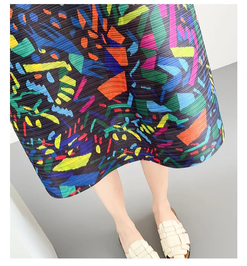 2026 Summer Retro Print Design Flared Dress Women Loose Fit Plus Size Fashion Elegant Sleeveless Dress Travel Vacation Wear