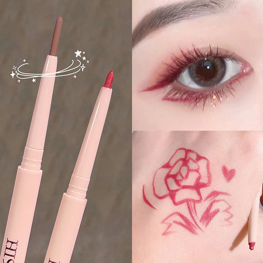 Ultra-fine Gel Eyeliner Pencil Rose Brown Under Eye Liner Pen Waterproof Matte Aegyosal Lying Silkworm Quick Drying Eyes Makeup