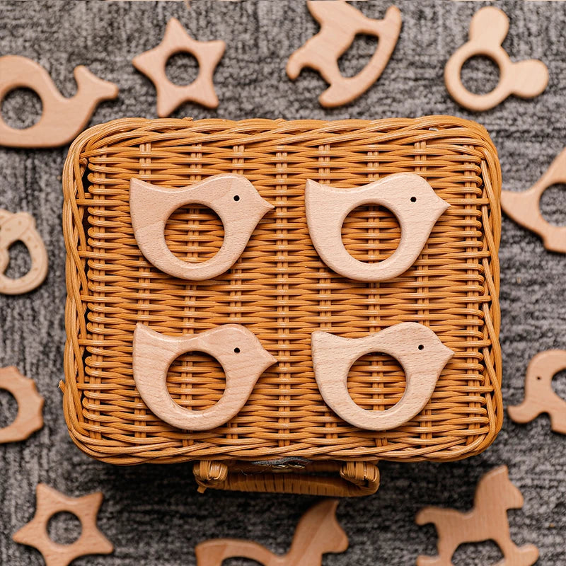 1pc Baby Teether Wooden Animal Pacifier Pendant BPA Free Beech Koala Rodent Teething Toys Kids Products Gifts